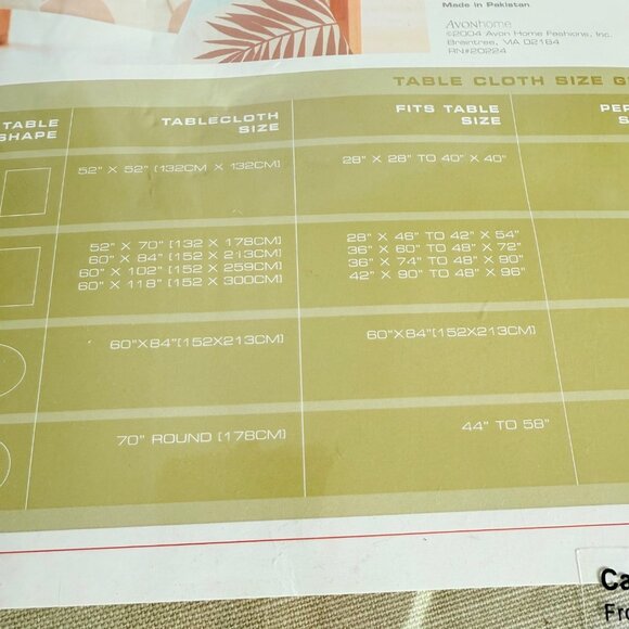 Avonhome Tropical Fern Round Tablecloth Oversize VTG Coastal Kitchen Decor Table - Picture 8 of 13